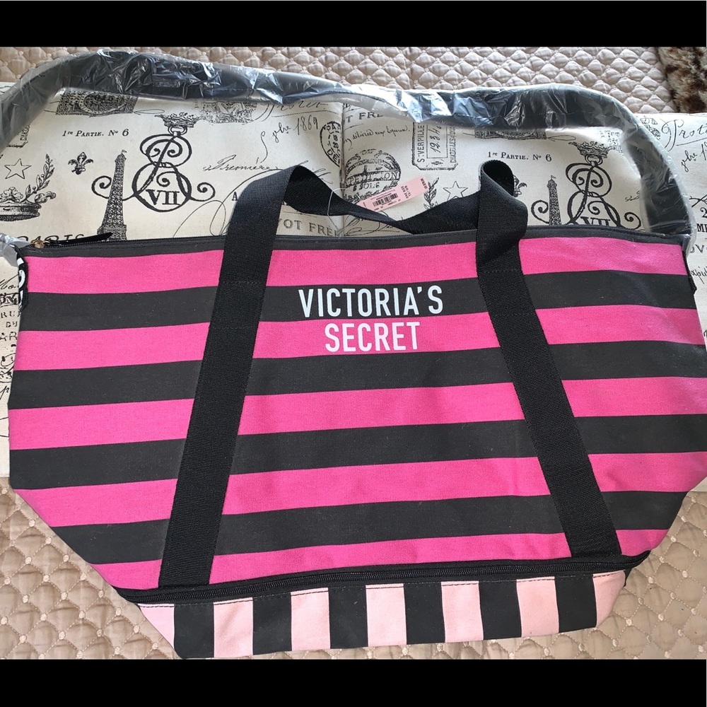 Victoria’s Secret Striped Beach Tote Plus Bonus